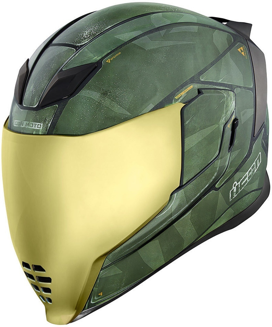 Icon Airflite Battlescar 2 Helm, grün, Größe 2XL, grün, Größe 2XL