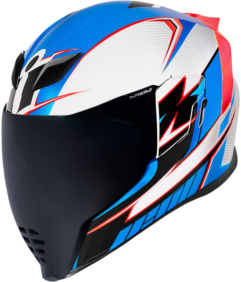 Icon Airflite Ultrabolt Helm, weiss-rot-blau, Gre XL, weiss-rot-blau, Gre XL