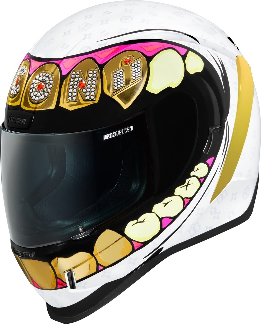 Icon Airform Grillz Helm, weiss-gold, Gre M, weiss-gold, Gre M