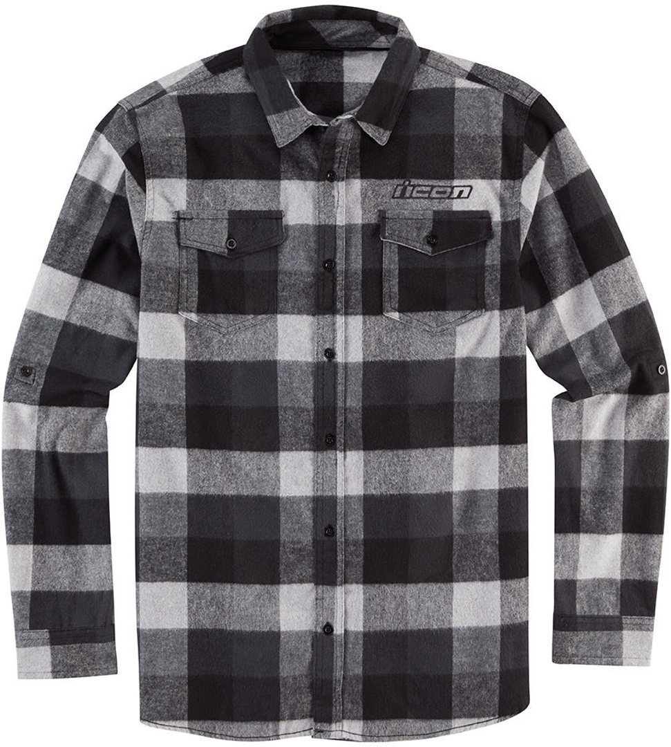 Icon Feller Flannel Hemd, schwarz-grau, Größe XL, schwarz-grau, Größe XL