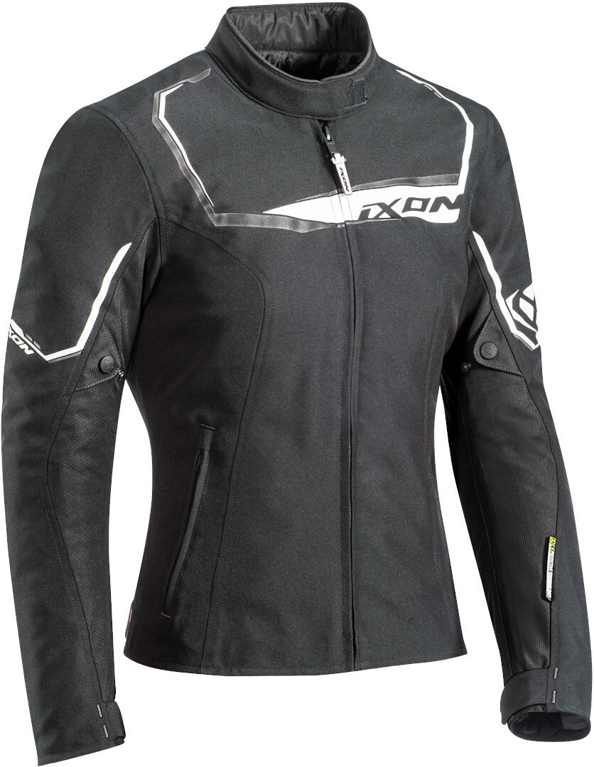 Ixon Challenge Damen Motorrad Textiljacke, schwarz-weiss, Größe L, schwarz-weiss, Größe L