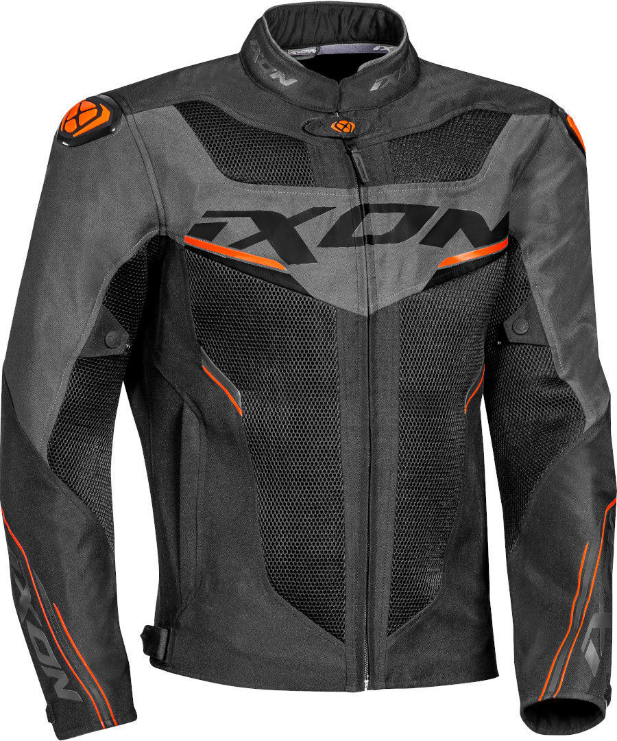 Ixon Draco Motorrad Textiljacke, schwarz-grau-orange, Größe S, schwarz-grau-orange, Größe S