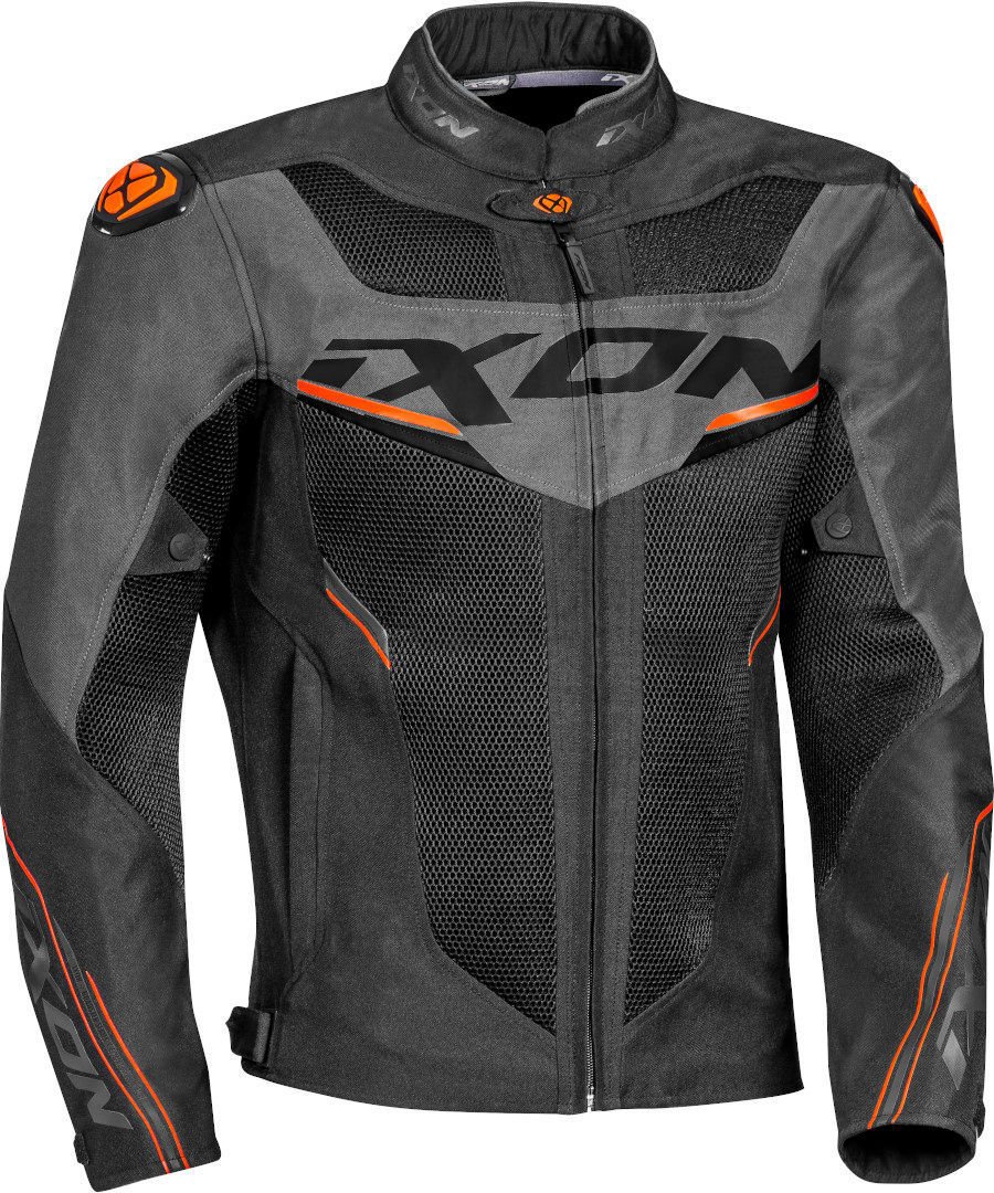 Ixon Draco Motorrad Textiljacke, schwarz-grau-orange, Gre S, schwarz-grau-orange, Gre S