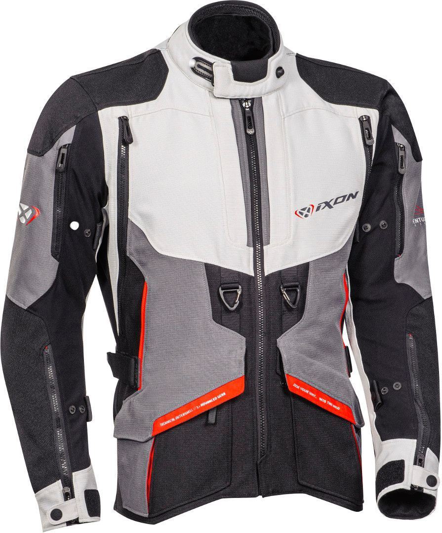 Ixon Ragnar Motorrad Textiljacke, schwarz-grau-rot, Gre 3XL, schwarz-grau-rot, Gre 3XL