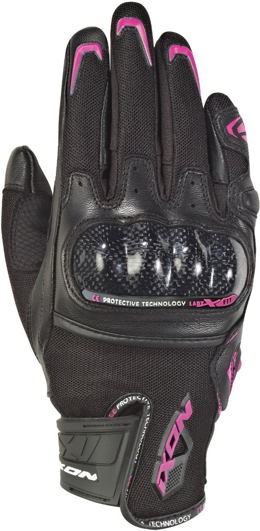 Ixon Rs Rise Air Damen Motorradhandschuhe, schwarz-pink, Größe 2XL, schwarz-pink, Größe 2XL