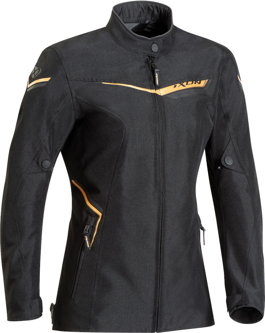 Ixon Slash Damen Motorrad Textiljacke, schwarz-gold, Gre 2XL, schwarz-gold, Gre 2XL unter Bekleidung