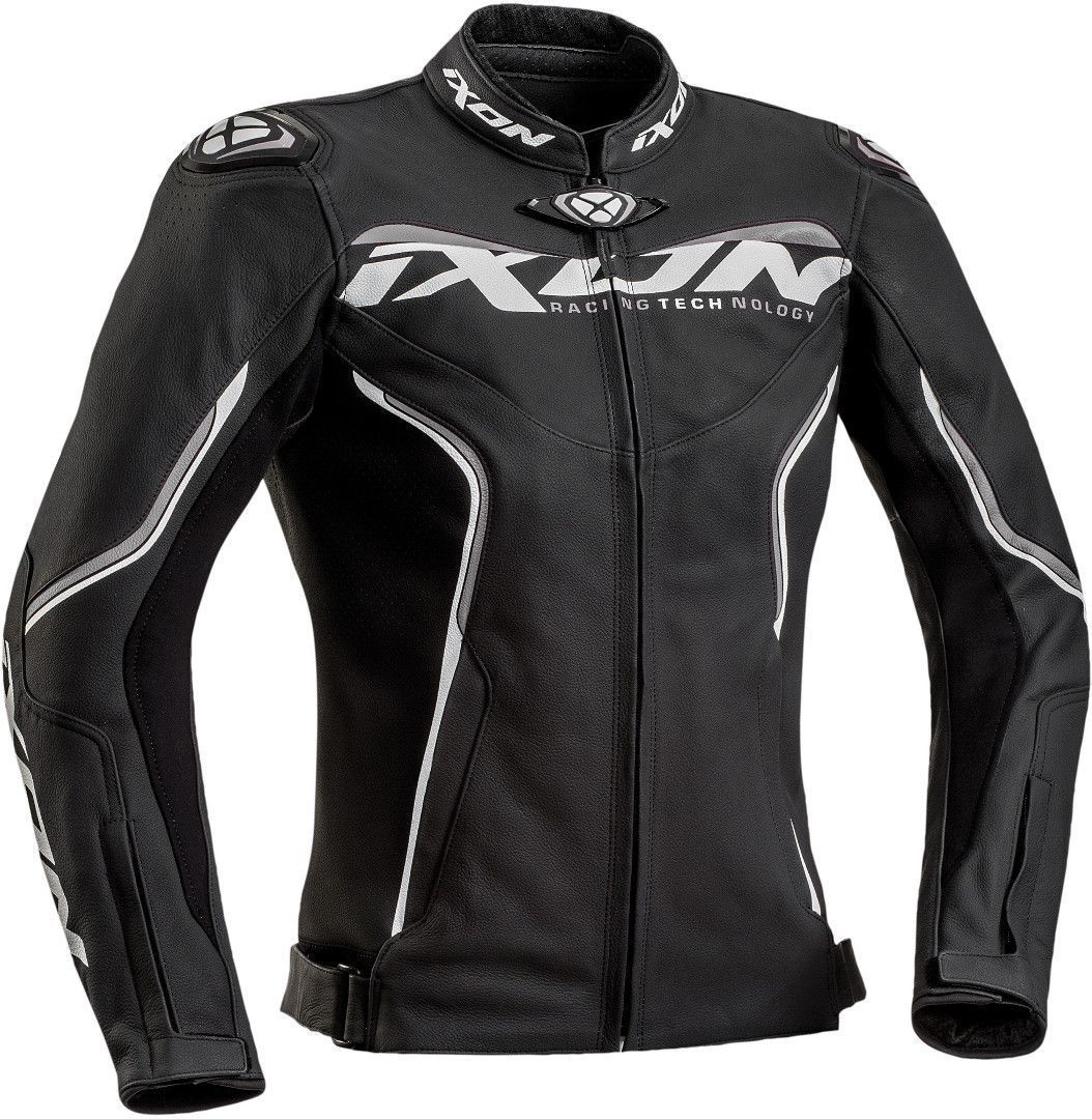 Ixon Trinity Damen Motorrad Lederjacke, schwarz-grau-weiss, Gre XL, schwarz-grau-weiss, Gre XL