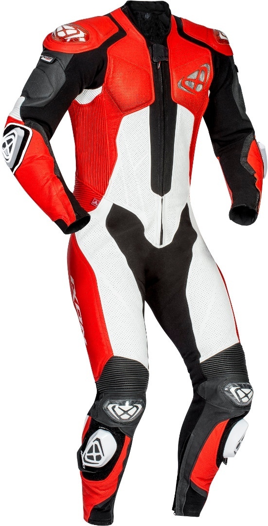 Ixon Vendetta Evo 1-Teiler Motorrad Lederkombi, schwarz-weiss-rot, Größe M, schwarz-weiss-rot, Größe M