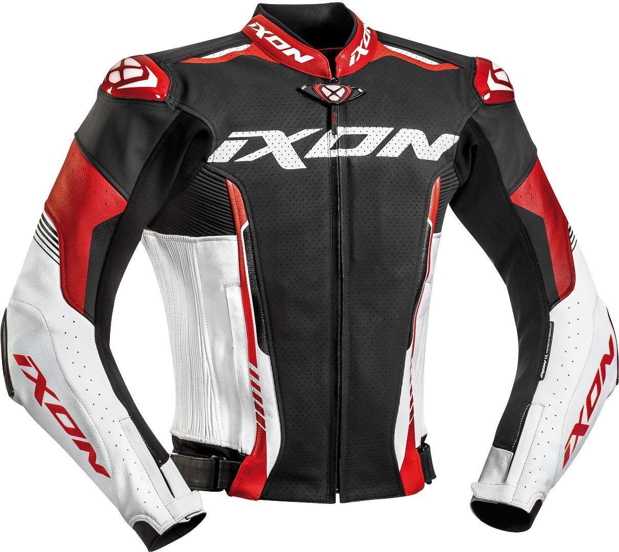 Ixon Vortex 2 Motorrad Lederjacke, schwarz-weiss-rot, Größe XL, schwarz-weiss-rot, Größe XL