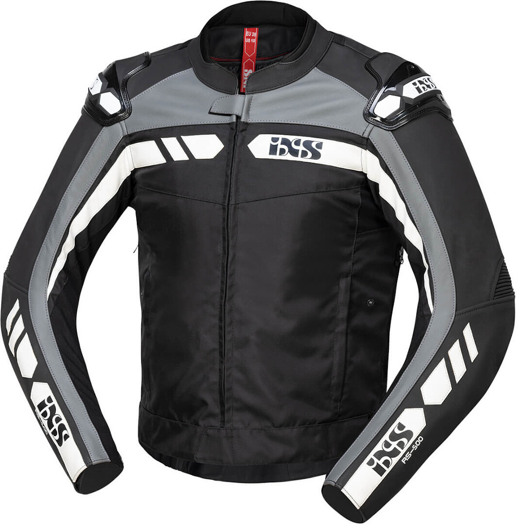 IXS RS-500 1.0 Motorrad Textiljacke, schwarz-grau-weiss, Gre 52, schwarz-grau-weiss, Gre 52