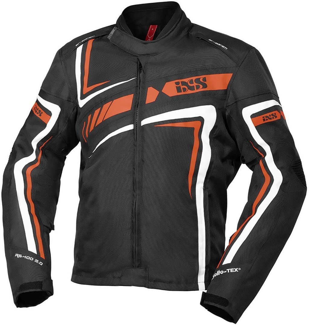 IXS Sport RS-400-ST 2.0 Motorrad Textiljacke, schwarz-orange, Gre 2XL, schwarz-orange, Gre 2XL