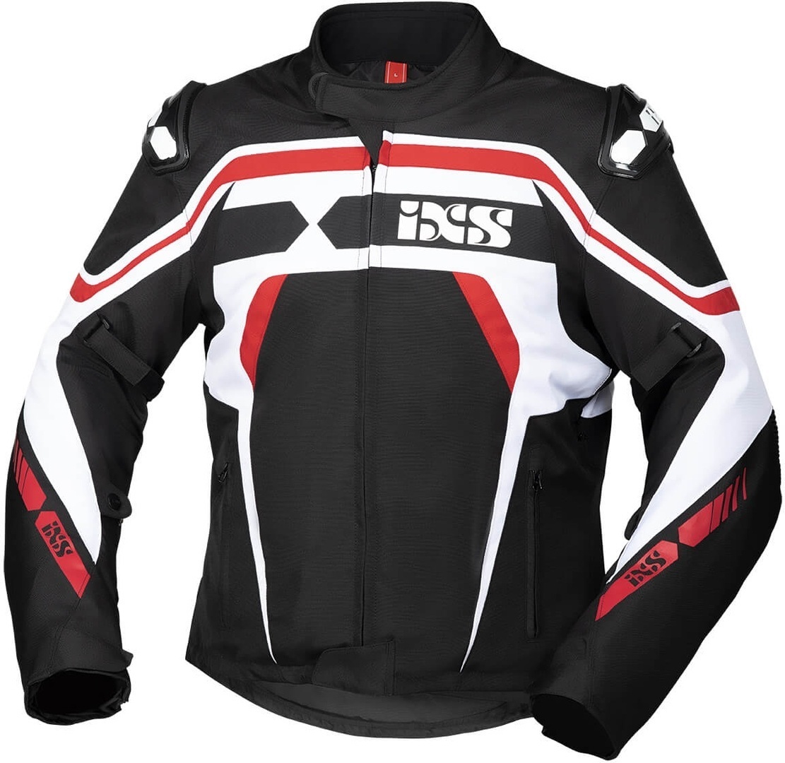 IXS Sport RS-700-ST Motorrad Textiljacke, schwarz-weiss-rot, Gre L, schwarz-weiss-rot, Gre L