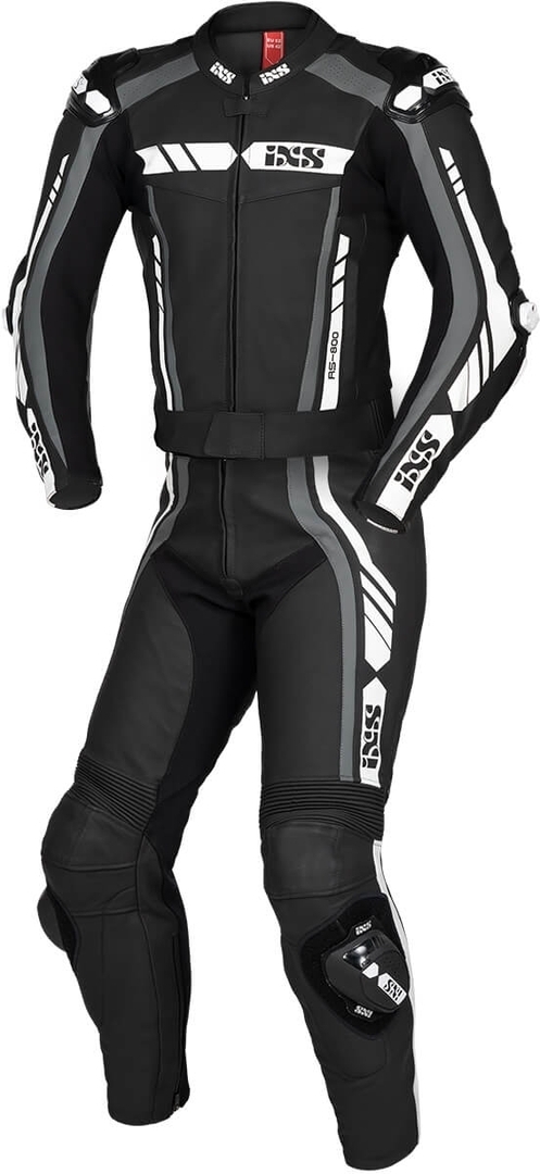 IXS Sport RS-800 1.0 2-Teiler Motorrad Lederkombi, schwarz-grau-weiss, Gre XL, schwarz-grau-weiss, Gre XL