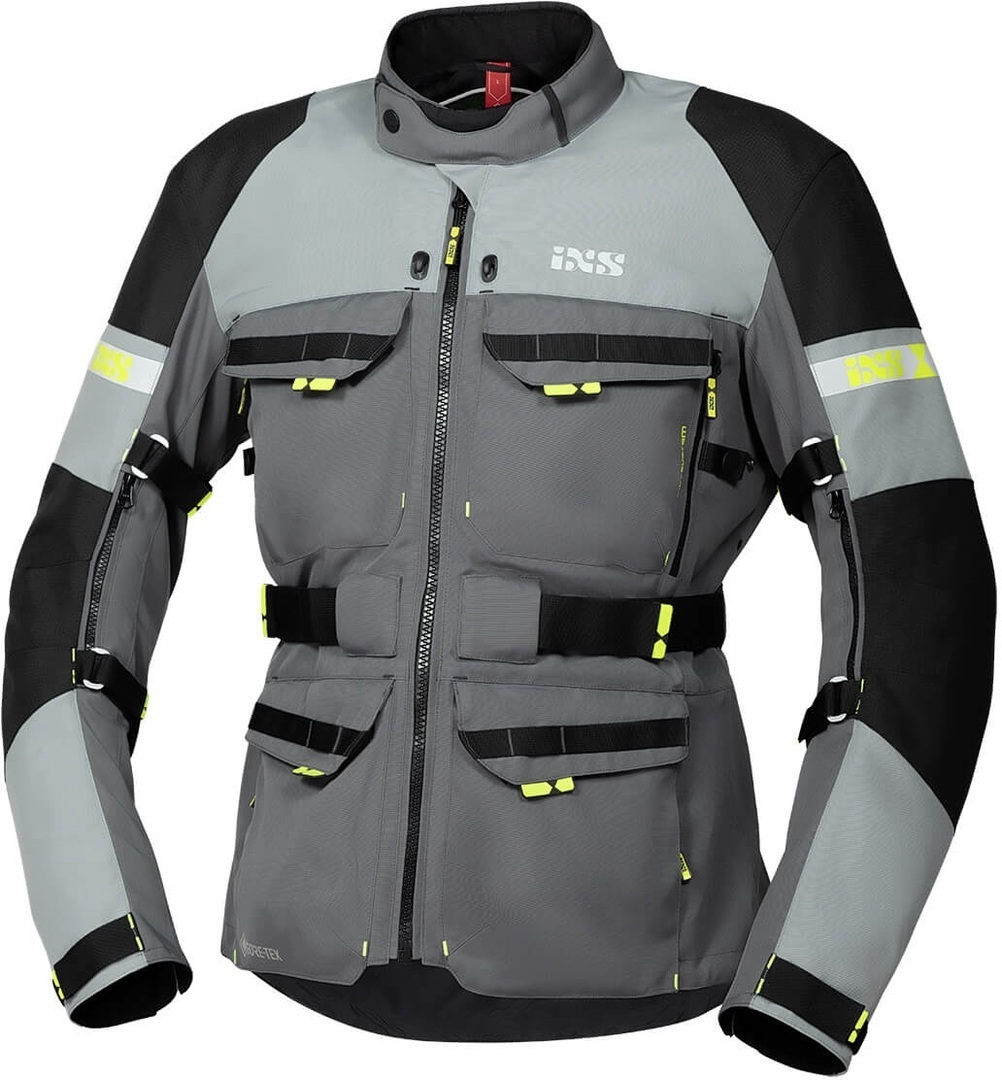 IXS Tour Adventure Gore-Tex Motorrad Textiljacke, schwarz-grau, Gre 2XL, schwarz-grau, Gre 2XL