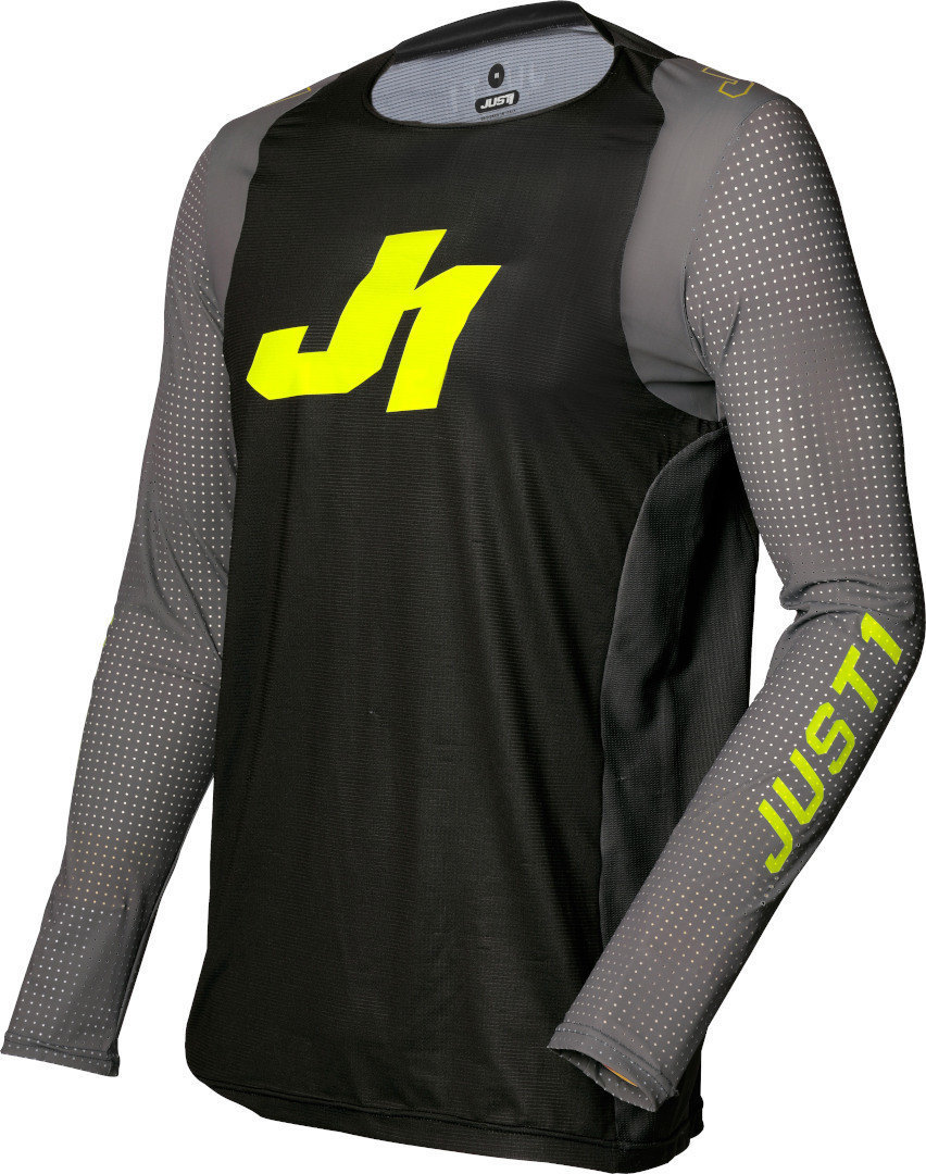 Just1 J-Flex Motocross Jersey, schwarz-grau-gelb, Gre 2XL, schwarz-grau-gelb, Gre 2XL