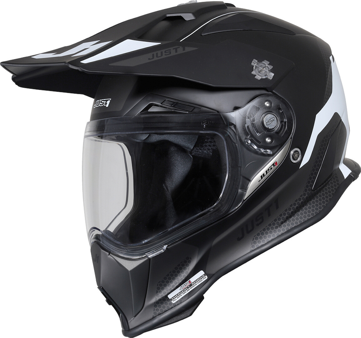 Just1 J14-F Elite Motocross Helm, schwarz-weiss, Gre M, schwarz-weiss, Gre M