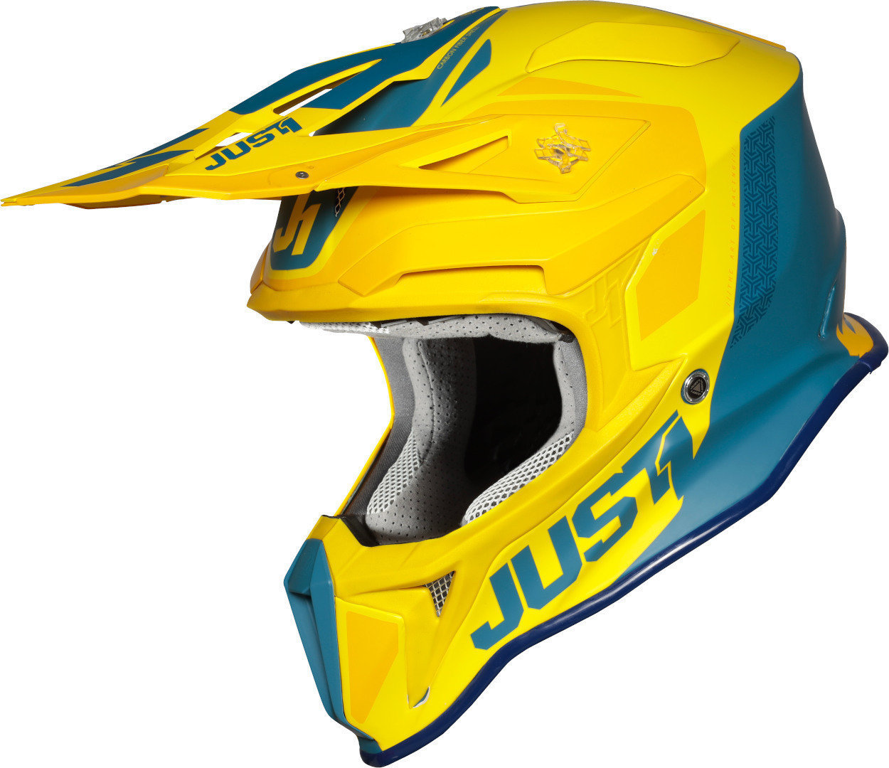 Just1 J18 Pulsar Motocross Helm, blau-gelb, Größe XS, blau-gelb, Größe XS