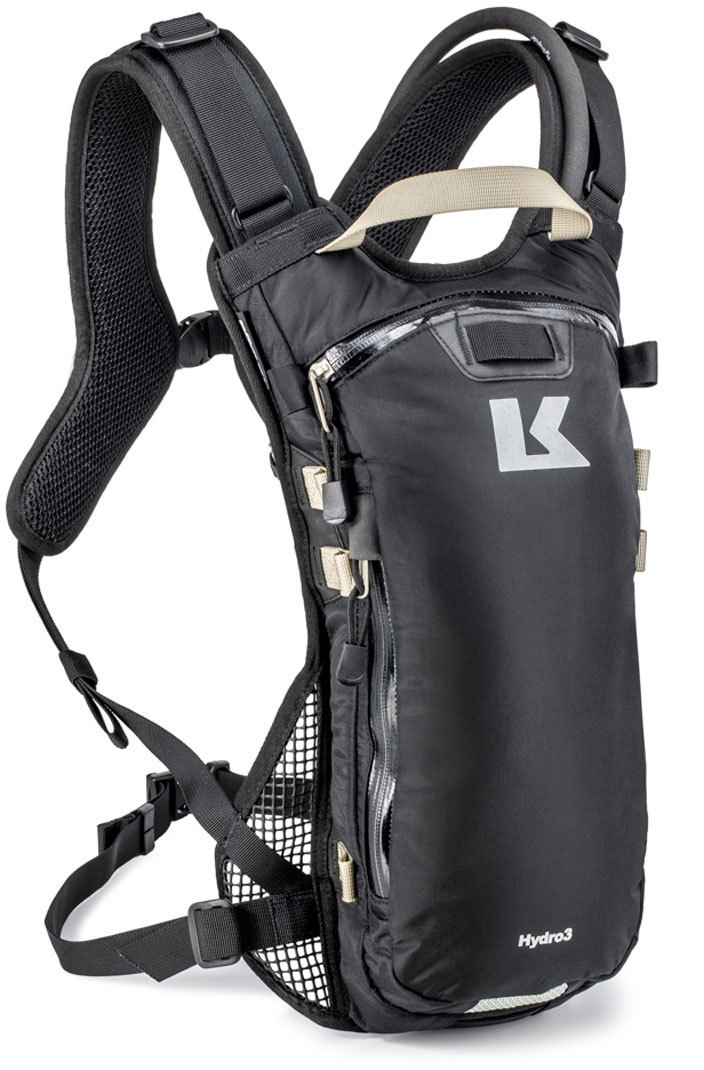 Kriega Hydro 3 Rucksack, schwarz, schwarz unter Motorrder