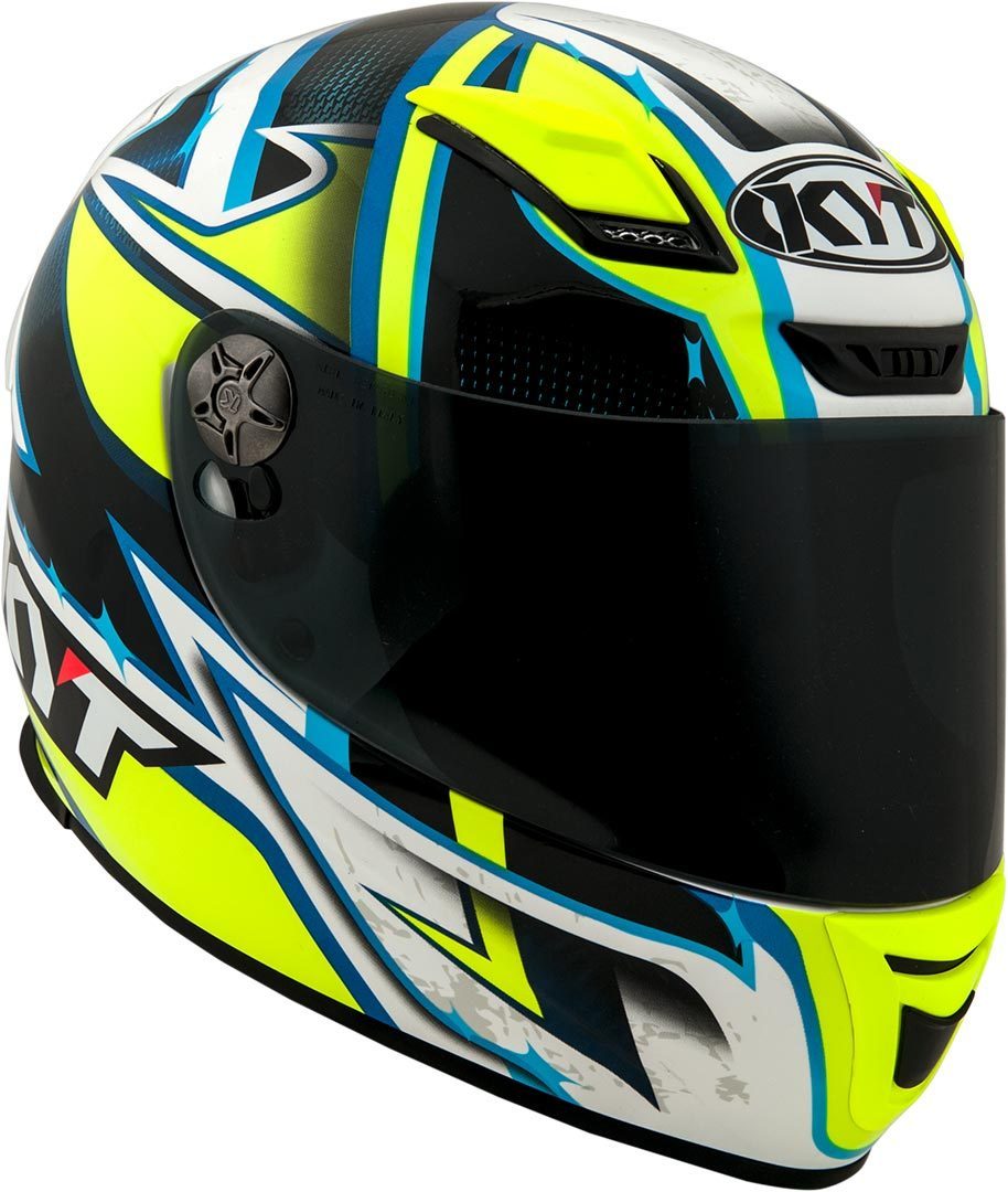 KYT KR-1 Lightning Helm, weiss-blau-gelb, Gre 2XL, weiss-blau-gelb, Gre 2XL
