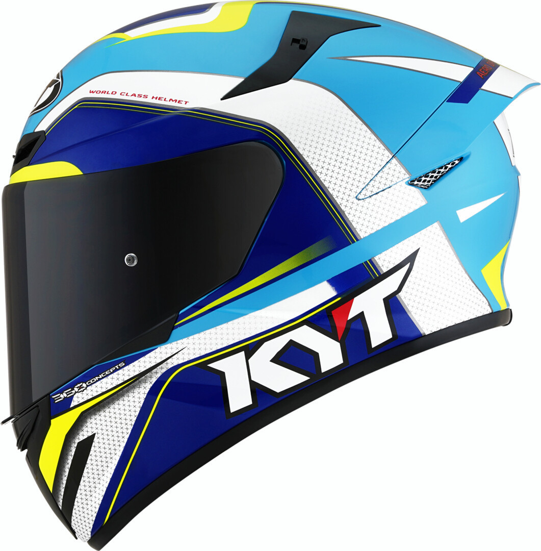 KYT TT Course Grand Prix Helm, weiss-blau, Größe M, weiss-blau, Größe M