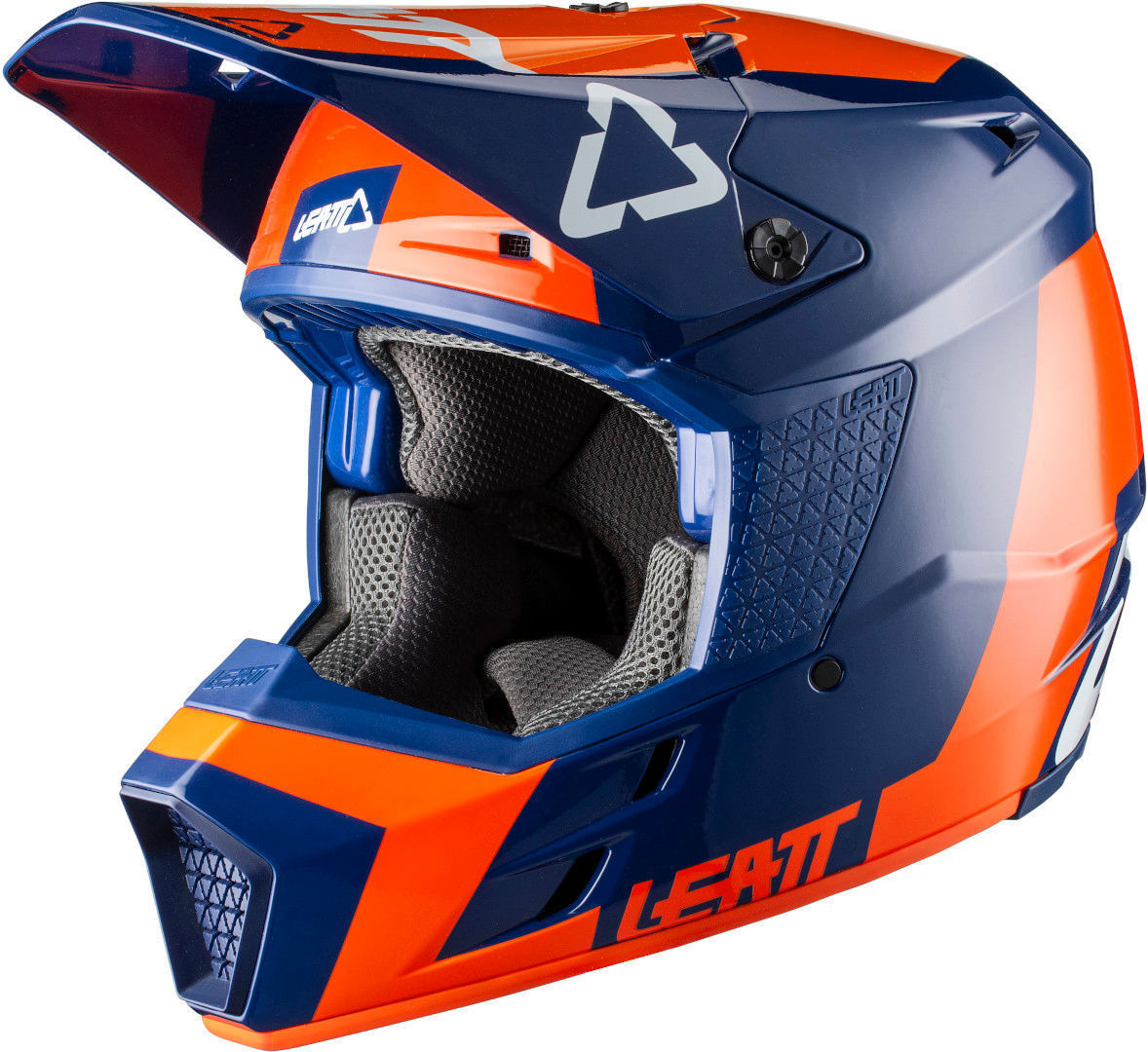 Leatt GPX 3.5 V20.2 Motocross Helm, blau-orange, Gre L, blau-orange, Gre L unter Bekleidung