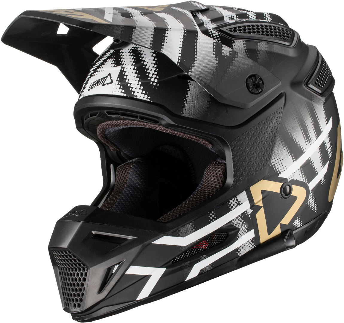 Leatt GPX 5.5 V20.2 Zebra Motocross Helmet, mehrfarbig, Gre M, mehrfarbig, Gre M unter Bekleidung