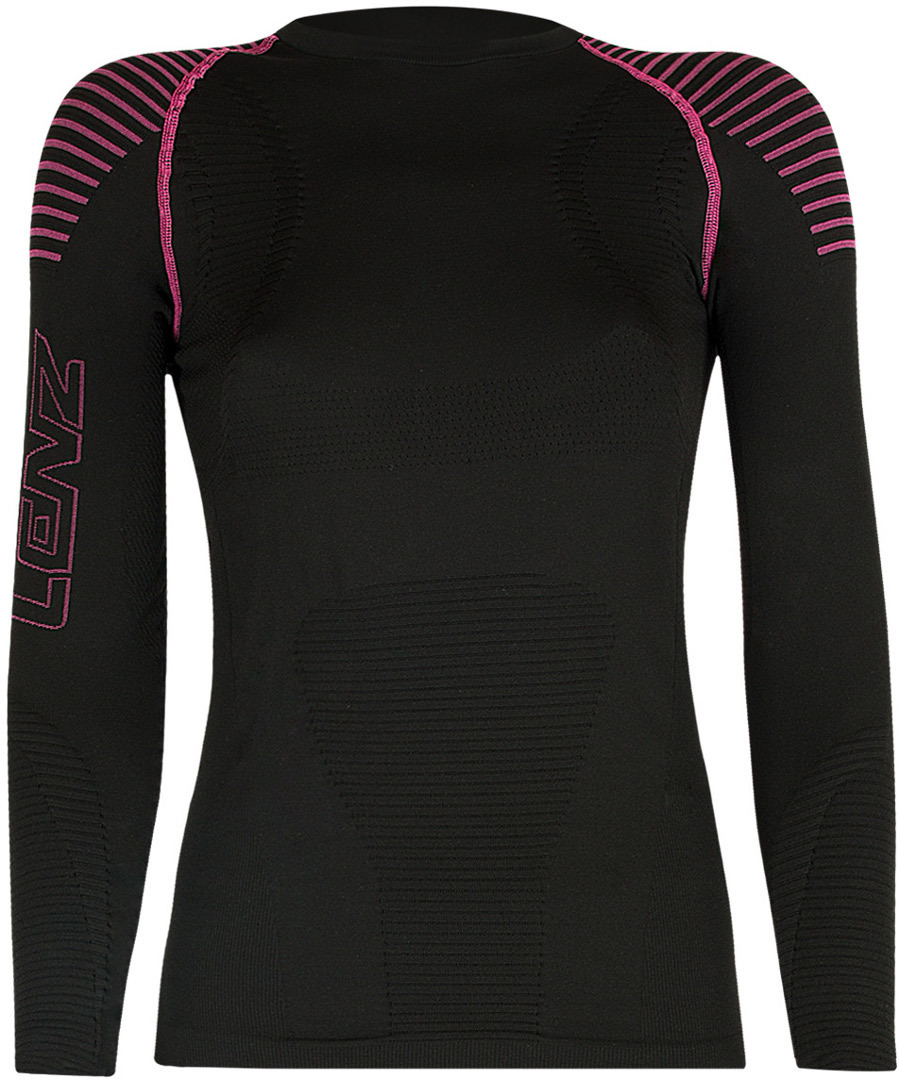 Lenz 3.0 Longsleeve Round Neck Damen Langarmshirt, schwarz-pink, Gre S, schwarz-pink, Gre S