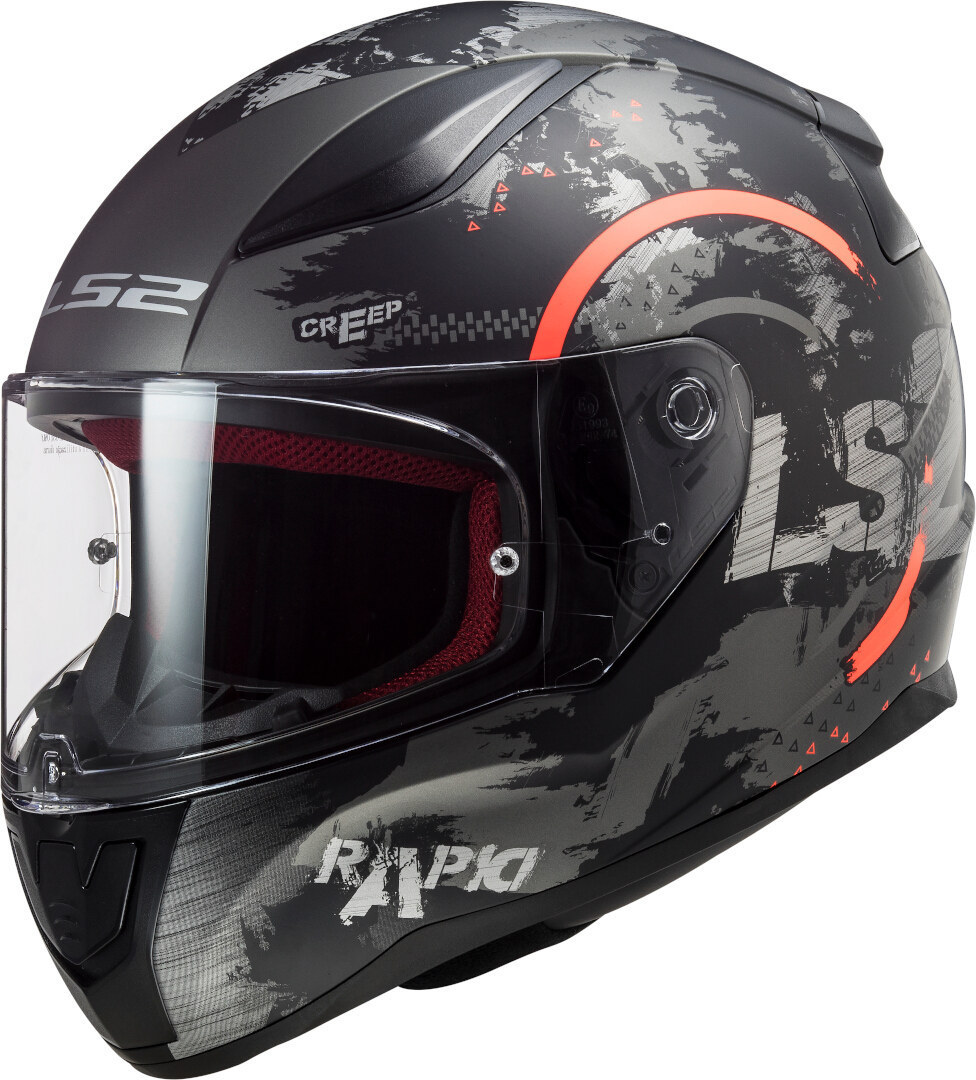 LS2 FF353 Rapid Circle Helm, schwarz-orange, Größe M, schwarz-orange, Größe M