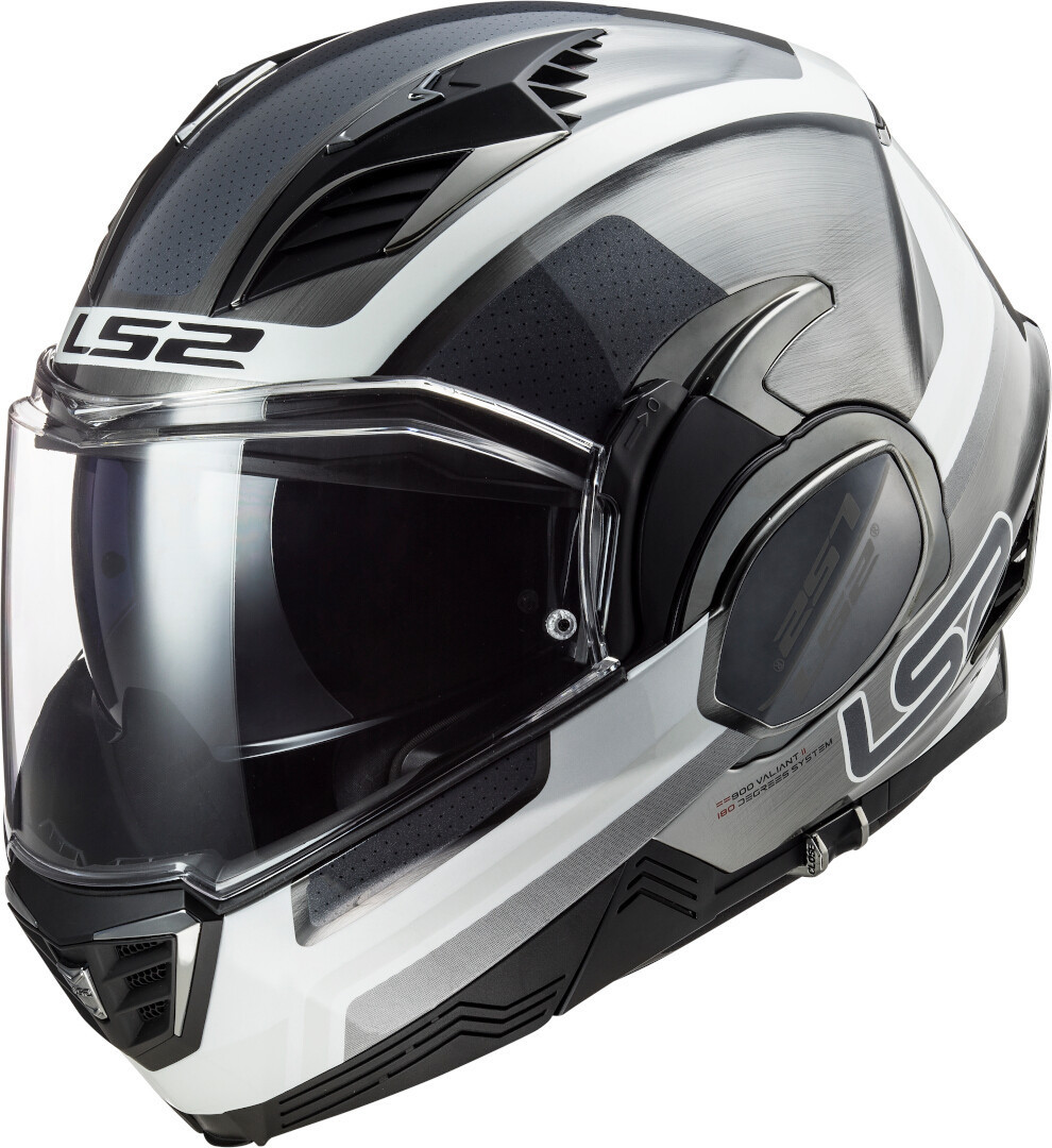 LS2 FF900 Valiant II Orbit Helm, schwarz-weiss-silber, Größe 3XL, schwarz-weiss-silber, Größe 3XL