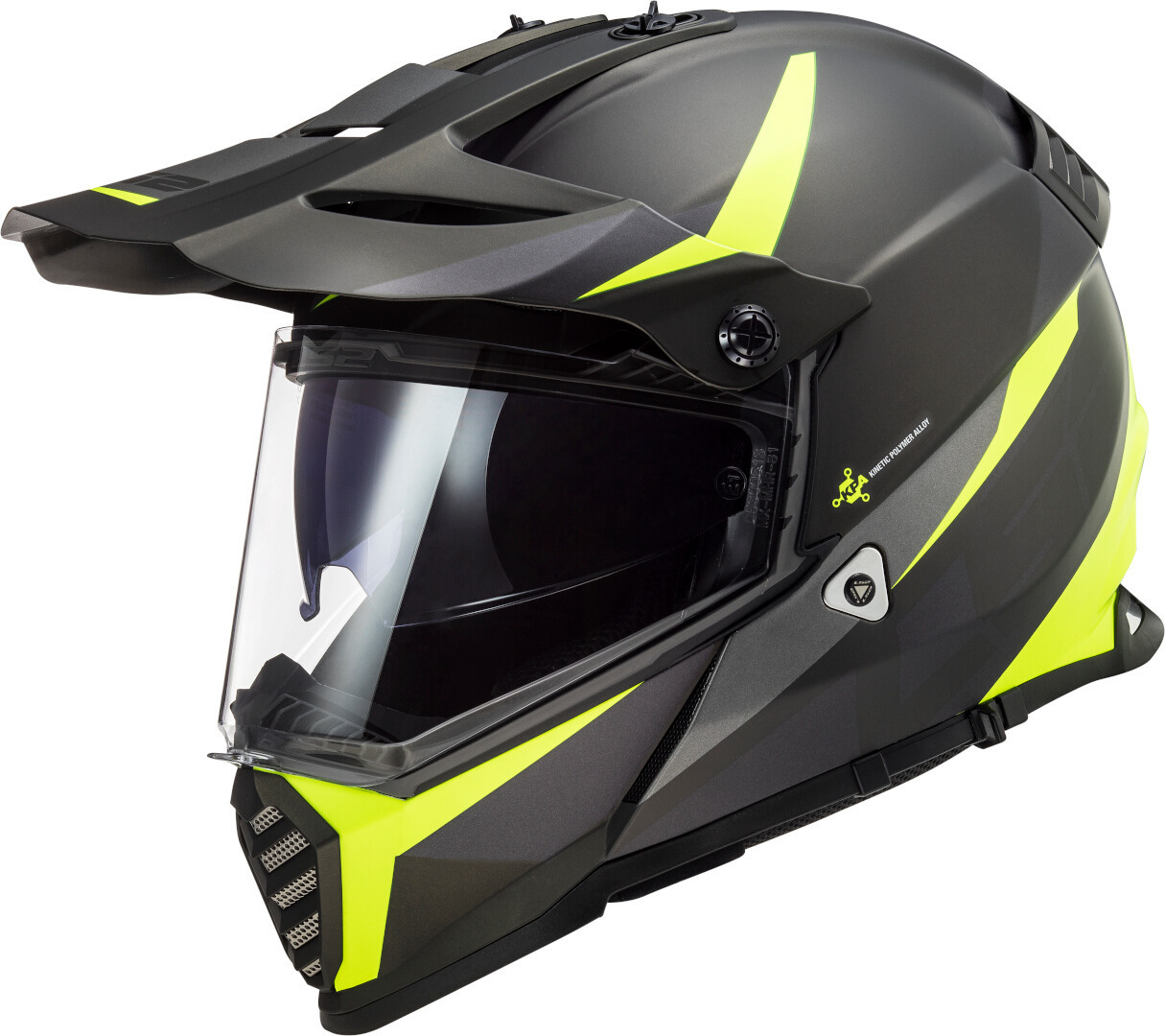 LS2 MX436 Pioneer Evo Router Motocross Helm, schwarz-gelb, Größe M, schwarz-gelb, Größe M