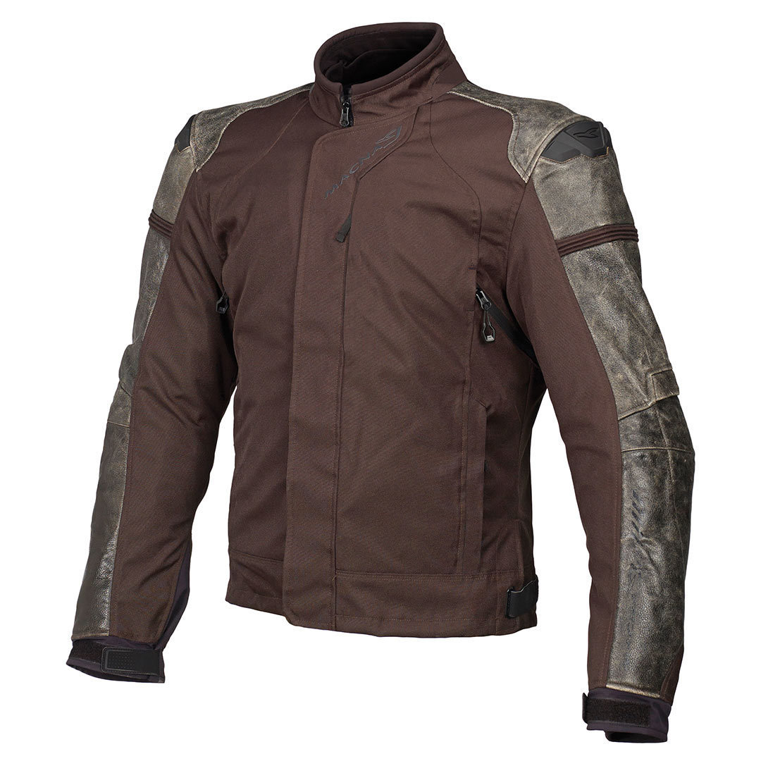 Macna Clash Leder/Textil-Jacke, braun, Größe S, braun, Größe S