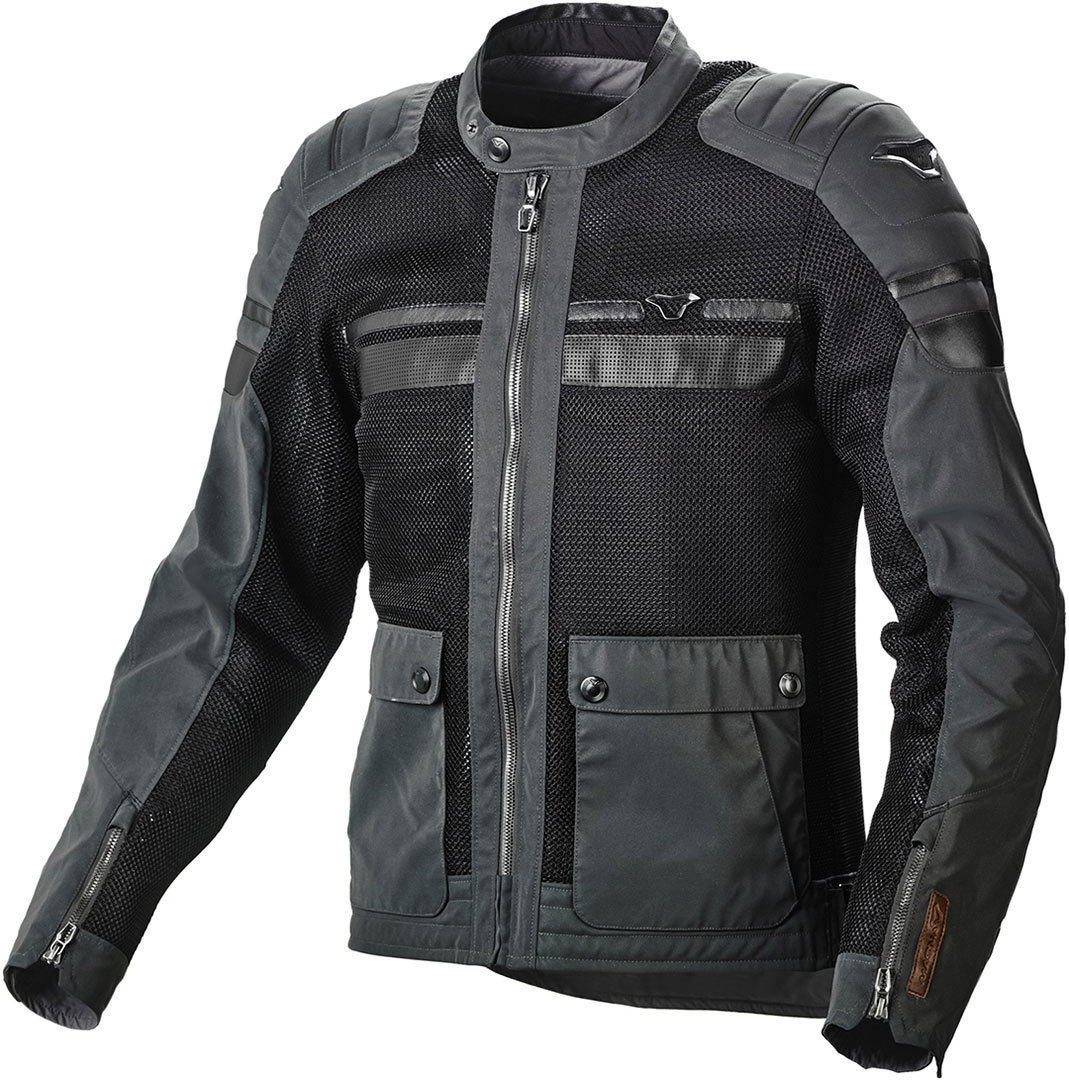 Macna Fluent NightEye Motorrad Textiljacke, schwarz-grau, Gre L, schwarz-grau, Gre L