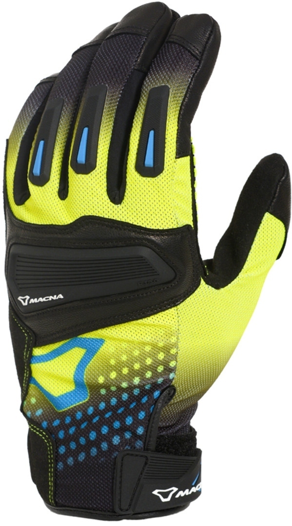 Macna Jugo Motorradhandschuhe, schwarz-blau-gelb, Gre L, schwarz-blau-gelb, Gre L