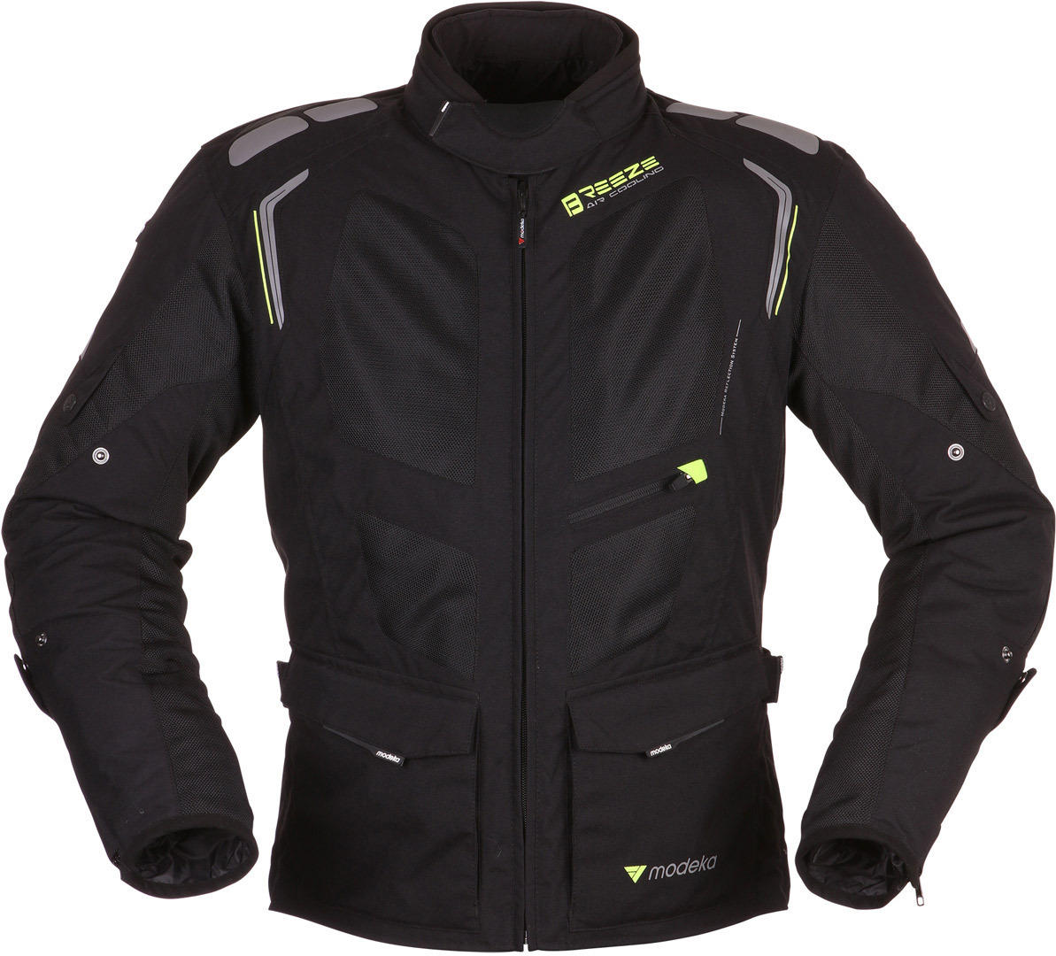 Modeka Breeze Textiljacket Lang, schwarz-gelb, Gre XL, schwarz-gelb, Gre XL