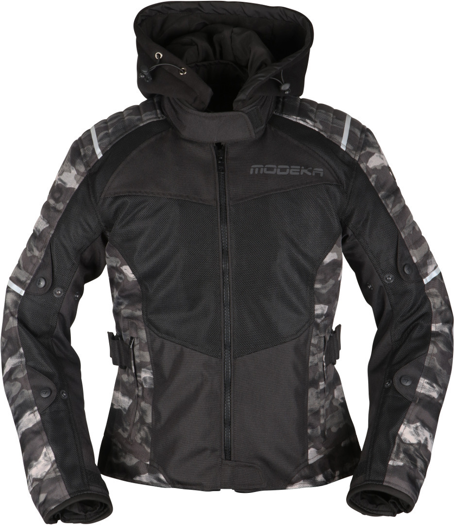 Modeka Couper II Damen Motorrad Textiljacke, schwarz-mehrfarbig, Gre 42, schwarz-mehrfarbig, Gre 42