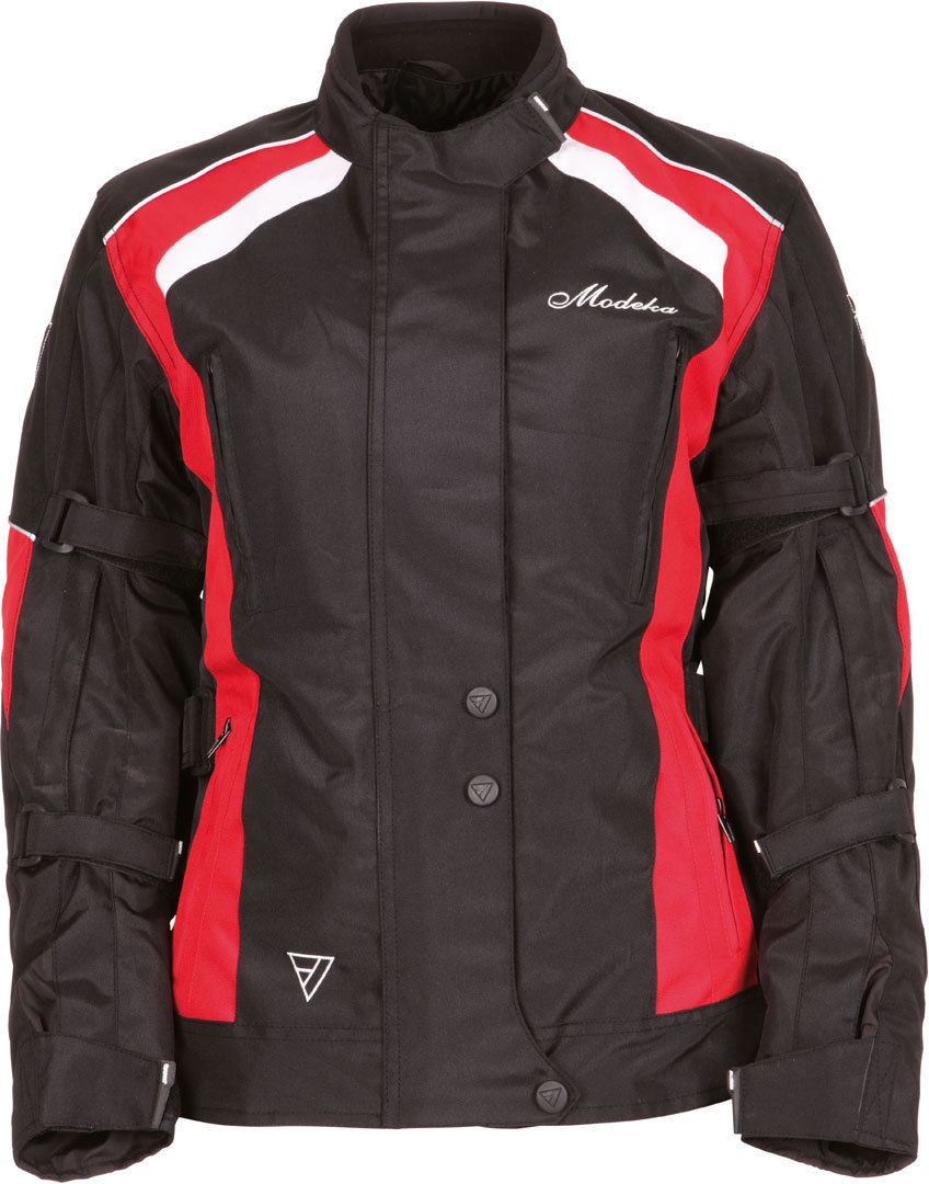 Modeka Janika Damen Motorradjacke, schwarz-rot, Gre 32, schwarz-rot, Gre 32