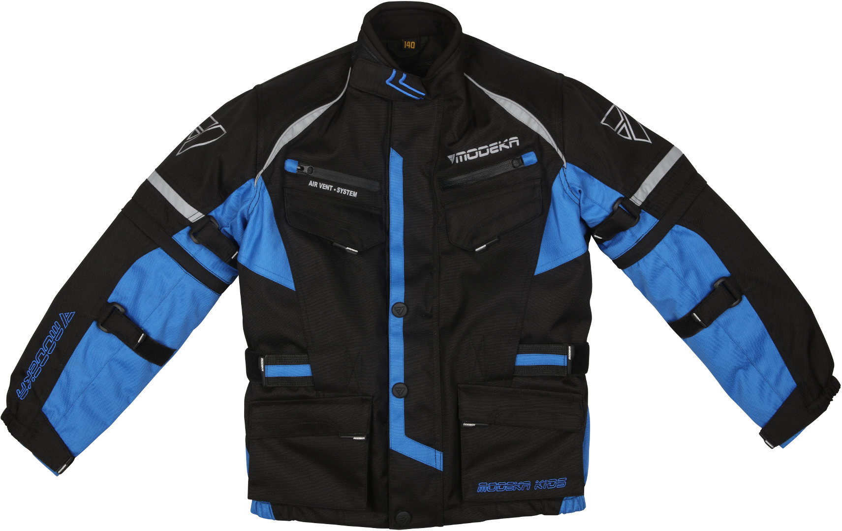Modeka Tourex II Kinder Motorrad Textiljacke, schwarz-blau, Gre XS 140, schwarz-blau, Gre XS 140