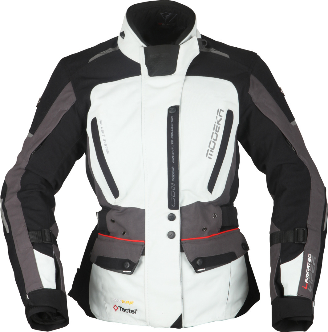 Modeka Viper LT Damen Motorrad Textiljacke, schwarz-grau, Größe 46, schwarz-grau, Größe 46