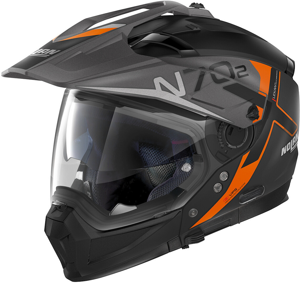 Nolan N70-2 X Bungee N-Com Helm, schwarz-orange, Größe M, schwarz-orange, Größe M