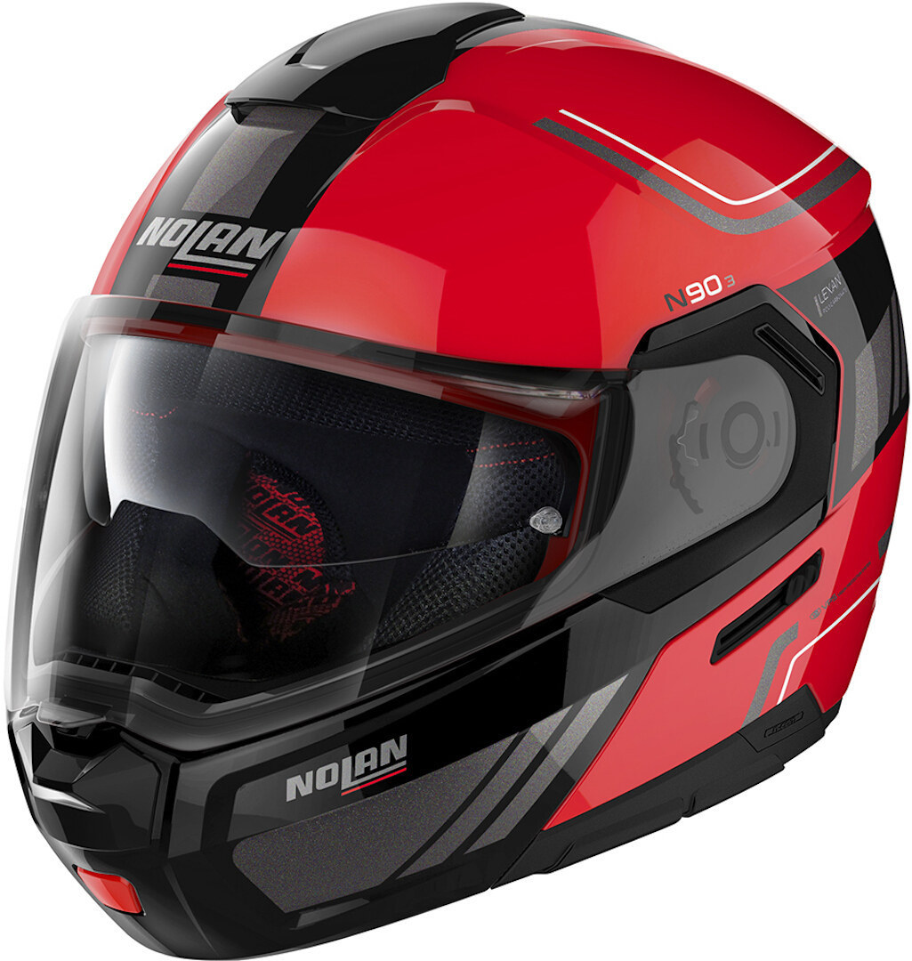 Nolan N90-3 Voyager N-Com Klapphelm, schwarz-rot, Gre S, schwarz-rot, Gre S