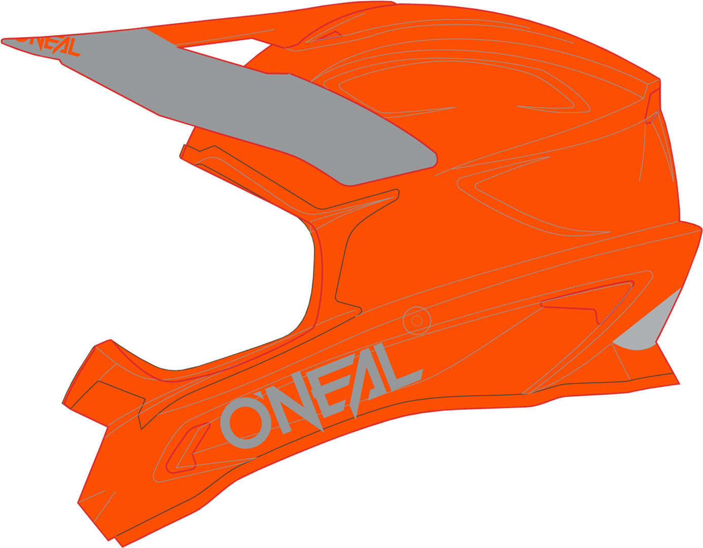 Oneal 1Series Solid Motocross Helm, orange, Größe 2XL, orange, Größe 2XL