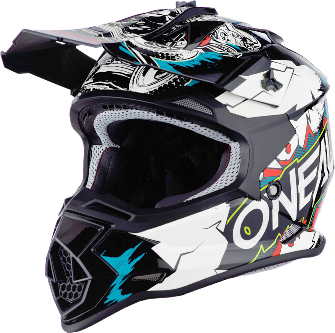 Oneal 2Series Villain Jugend Motocross Helm, weiss, Größe M, weiss, Größe M