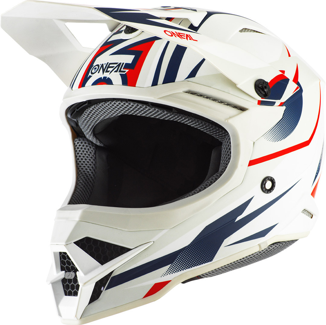 Oneal 3Series Riff 2.0 Motocross Helm, weiss-rot-blau, Gre L, weiss-rot-blau, Gre L