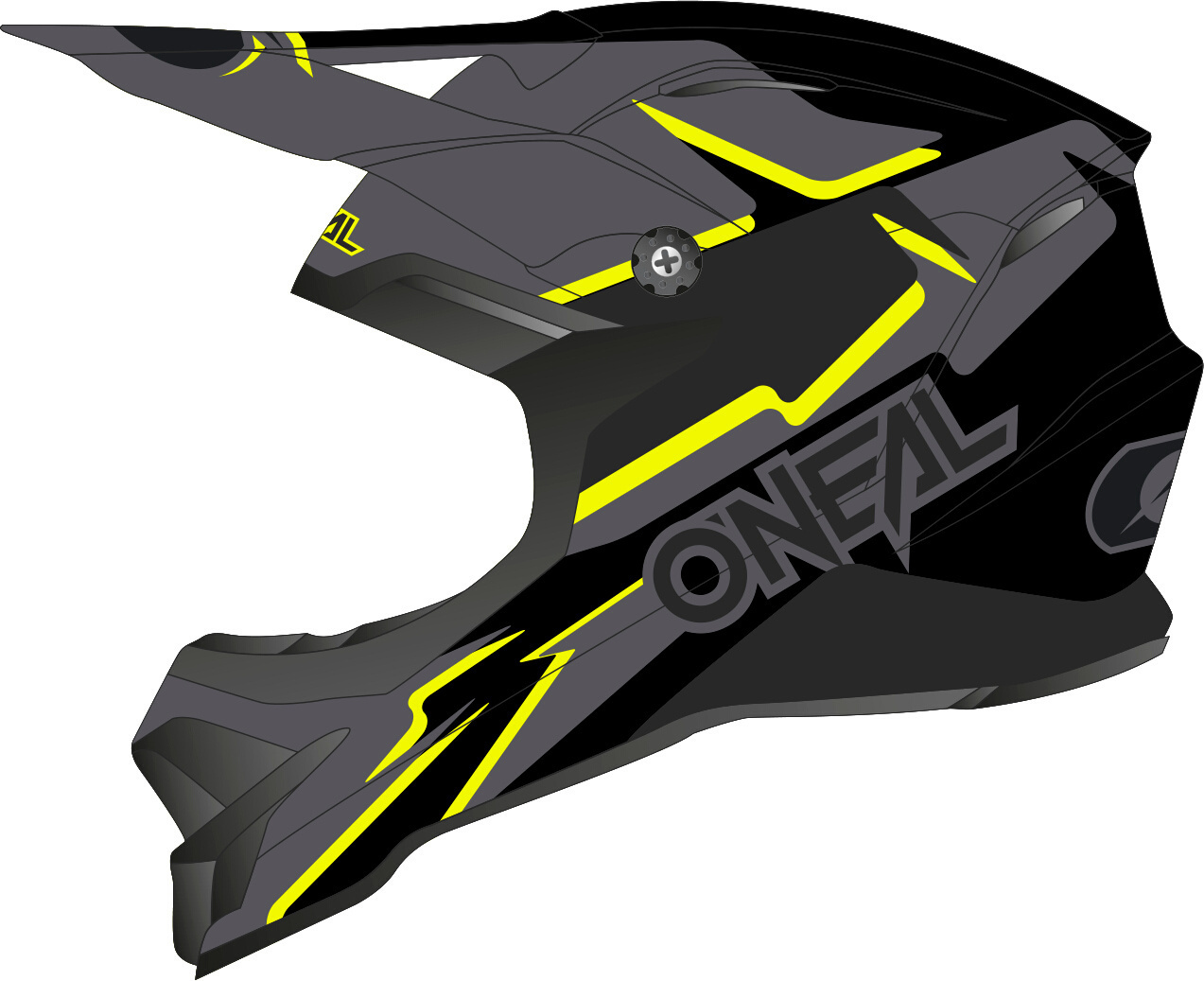 Oneal 3Series Voltage Motocross Helm, schwarz-gelb, Größe XL, schwarz-gelb, Größe XL