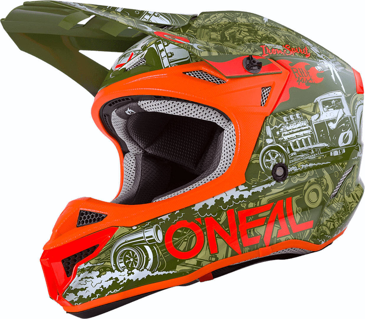 Oneal 5Series Polyacrylite HR Motocross Helm, grün, Größe 2XL, grün, Größe 2XL