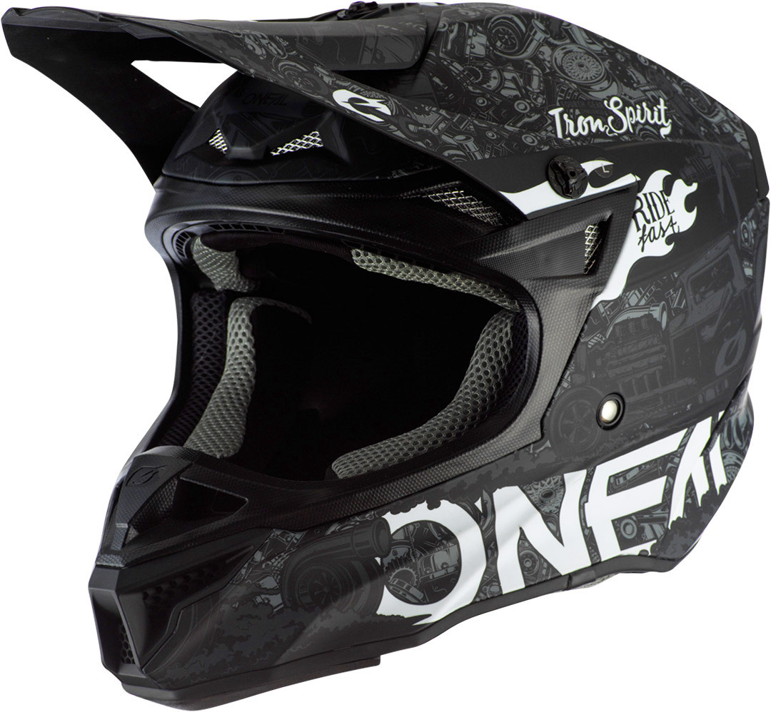 Oneal 5Series Polyacrylite HR Motocross Helm, schwarz-weiss, Größe M, schwarz-weiss, Größe M