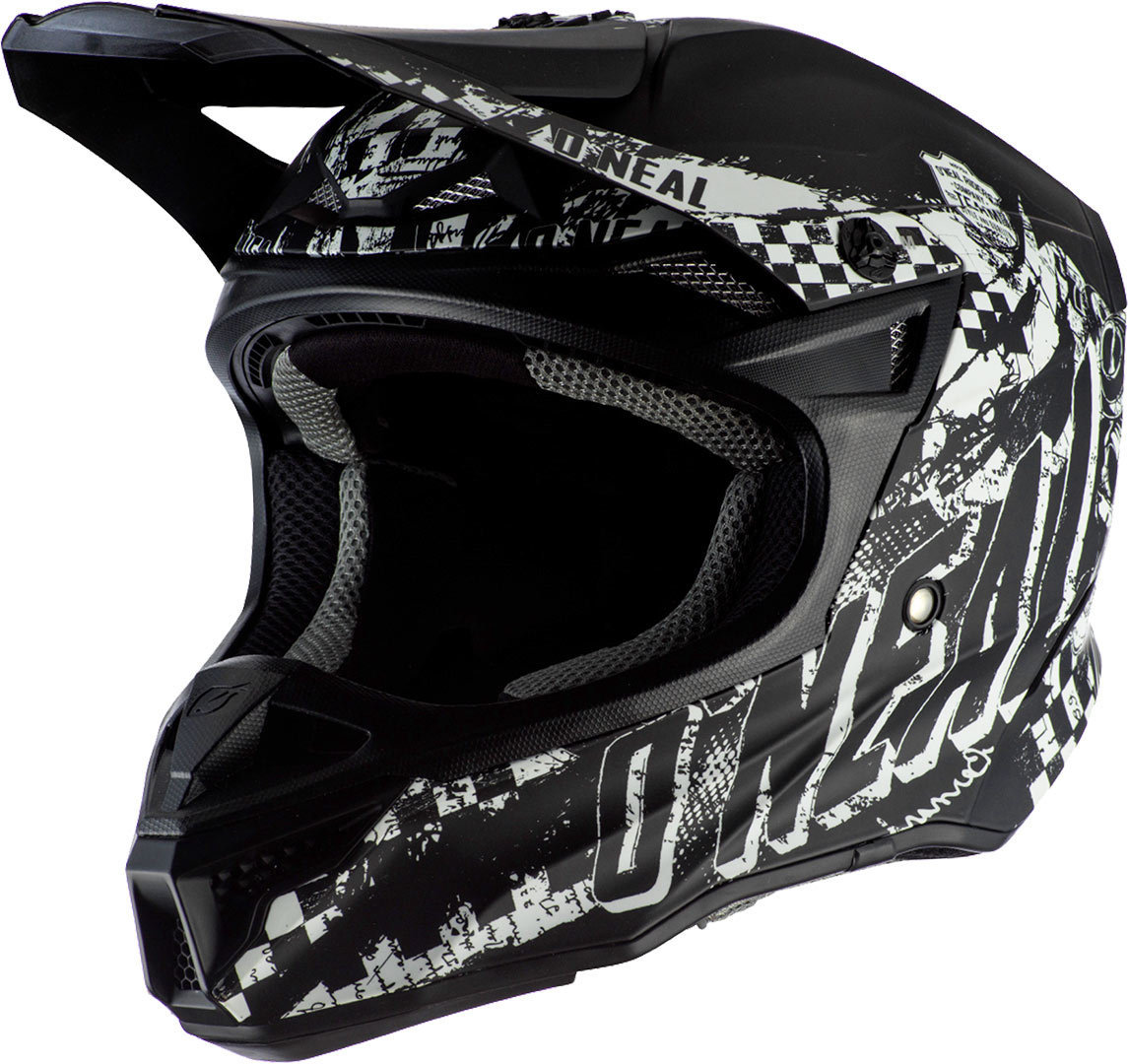 Oneal 5Series Polyacrylite Rider Motocross Helm, schwarz-weiss, Gre 2XL, schwarz-weiss, Gre 2XL