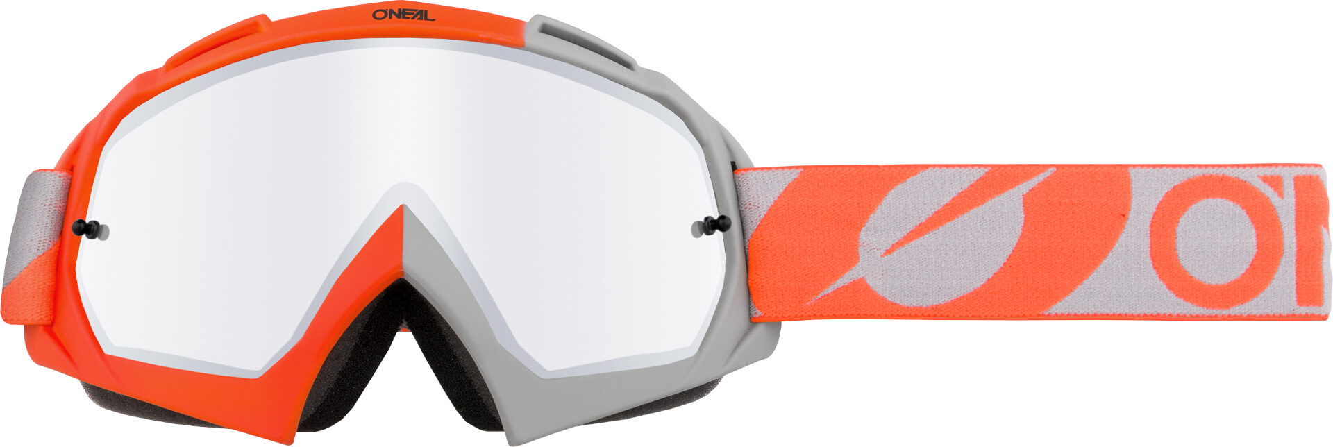 Oneal B-10 Twoface Silver Mirror Motocross Brille, grau-orange, grau-orange