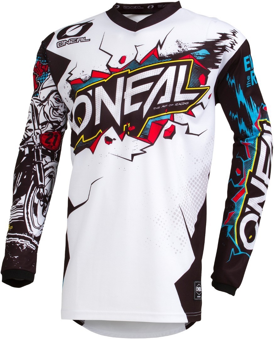 Oneal Element Villain Motocross Jersey, weiss, Gre 2XL, weiss, Gre 2XL unter Bekleidung