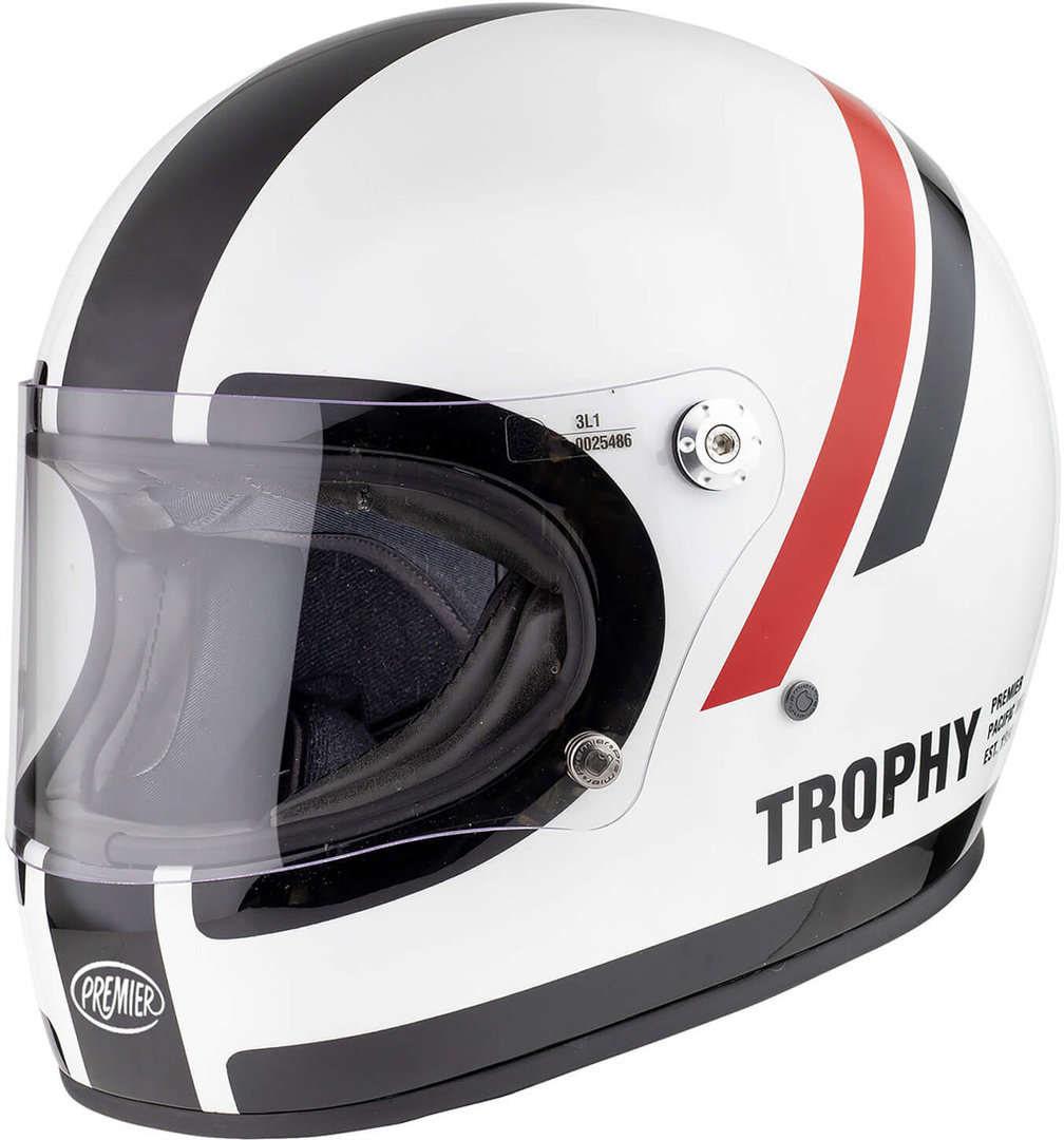 Premier Trophy DO 8 Helm, schwarz-weiss-rot, Größe M, schwarz-weiss-rot, Größe M